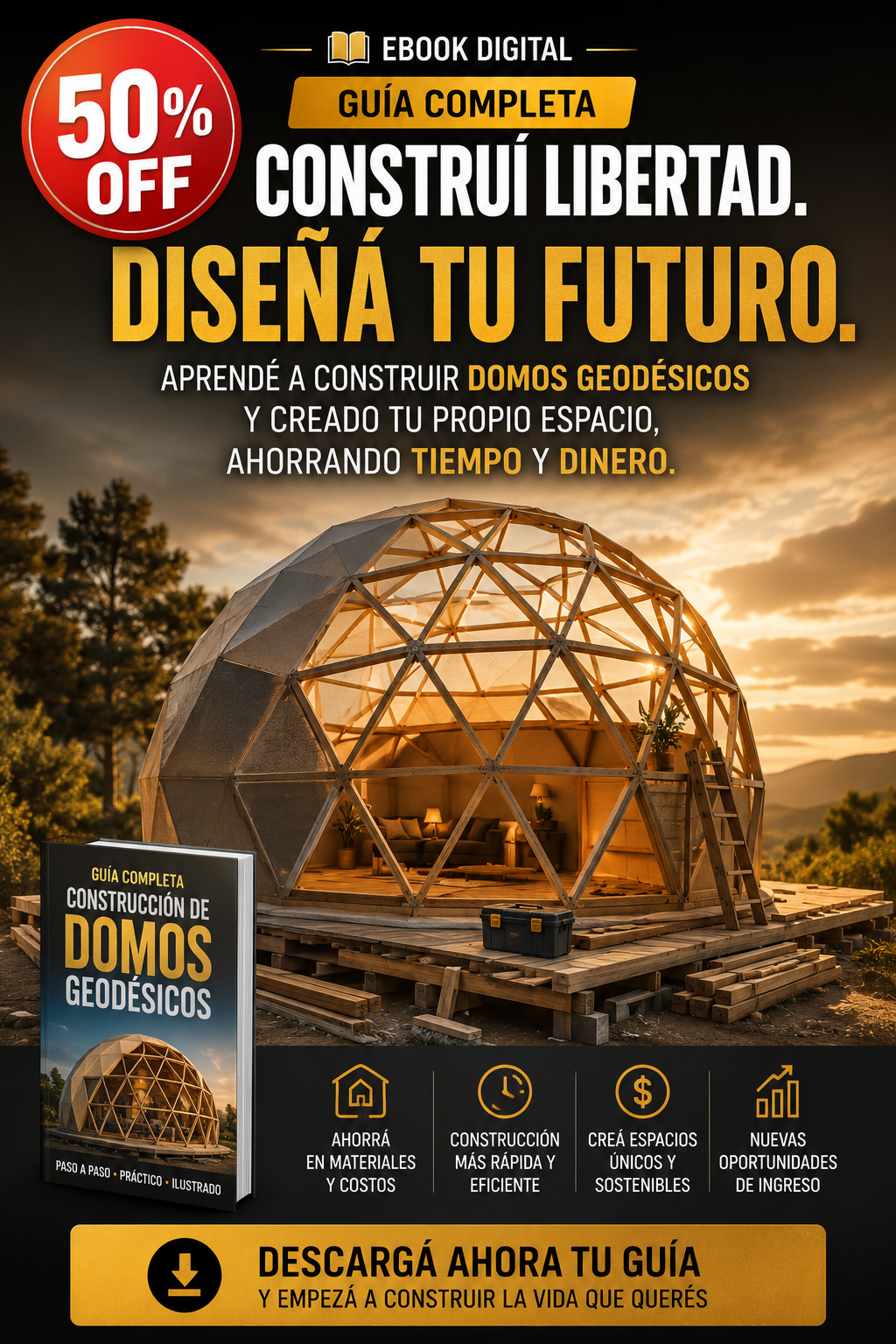 🌌 GUIA DIGITAL: CONSTRUCCIÓN DE DOMOS GEODÉSICOS